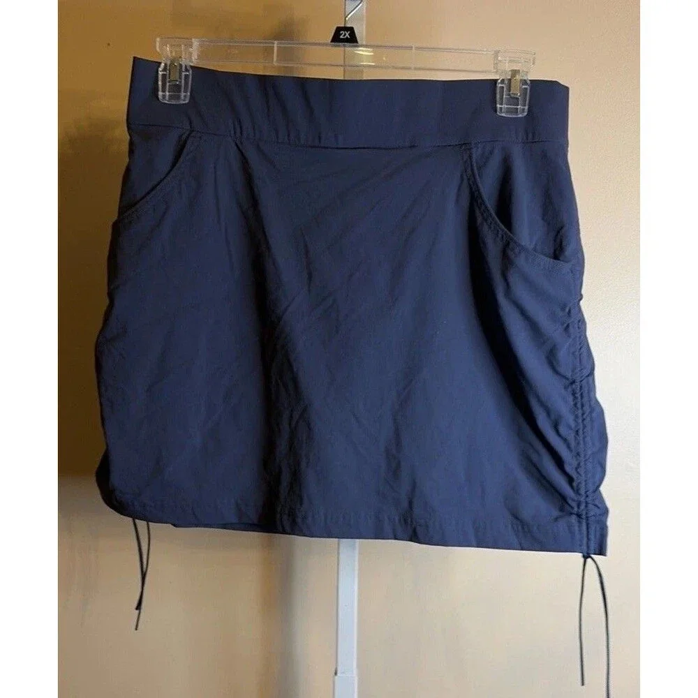 Women Columbia Omni Shield Navy Blue Cinch Side Golf Tennis Skort L - Picture 1 of 12